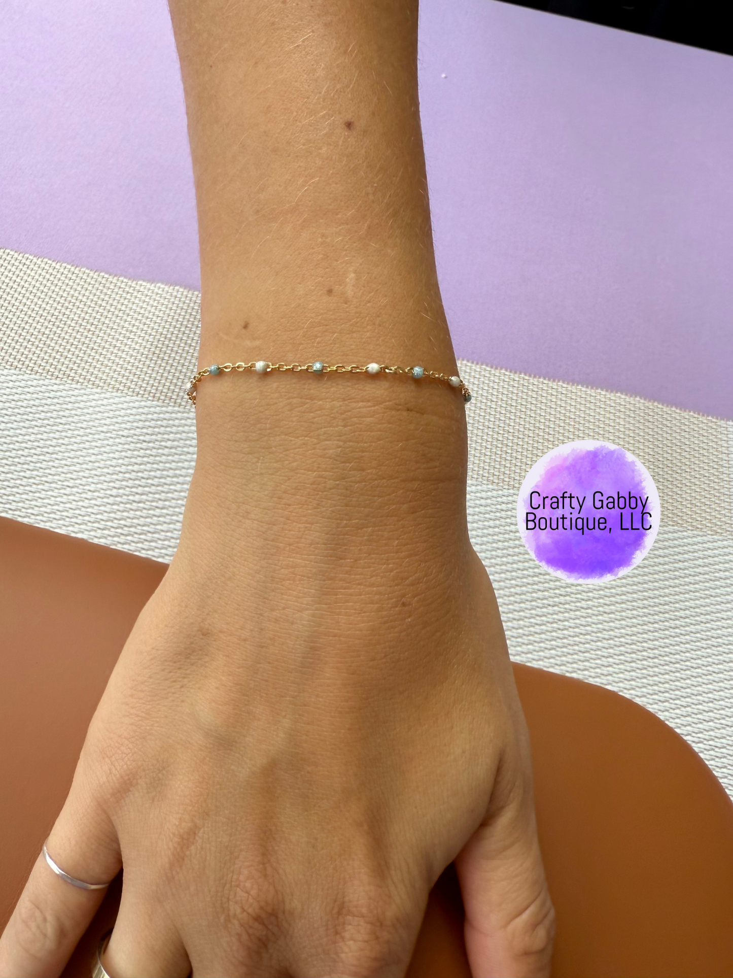 Ice Queen Premium Glitter Blue & White Enamel Chain