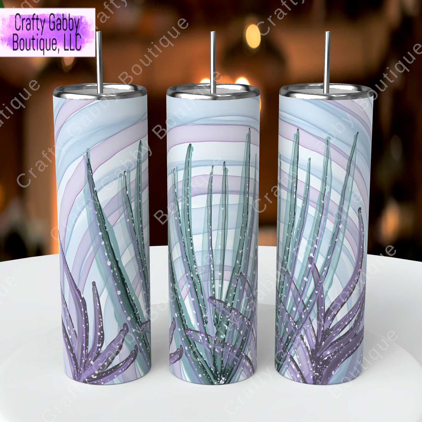 Boho Cactus 20oz Skinny Tumbler