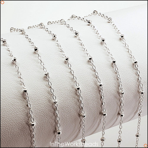 Satellite Cable Chain. 1.45mm x 2.1mm Cable with 2.4mm Bead