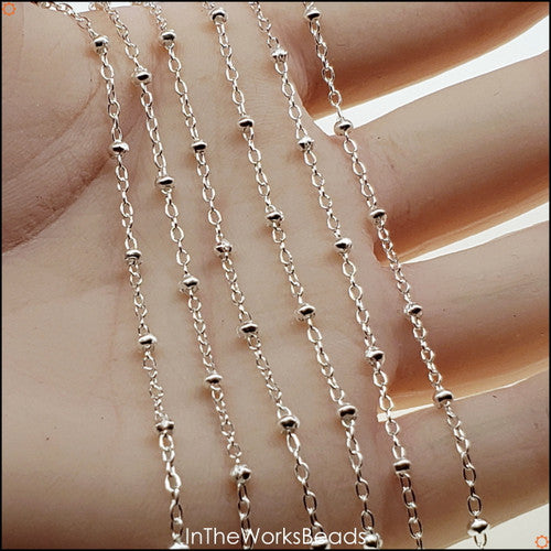 Satellite Cable Chain. 1.45mm x 2.1mm Cable with 2.4mm Bead