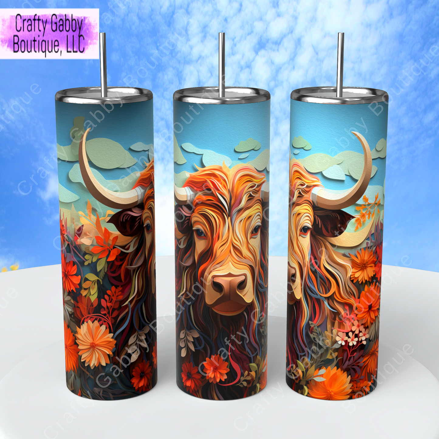 Highland Cows, 20oz Skinny Tumbler