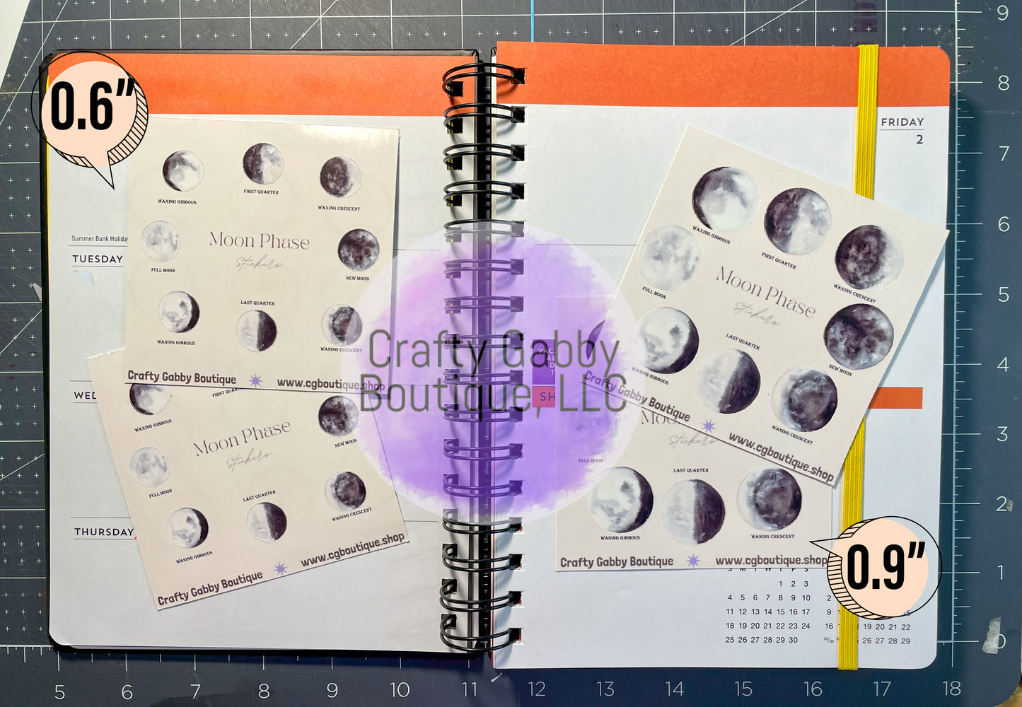 Moon Phase/Cycle Sticker Set