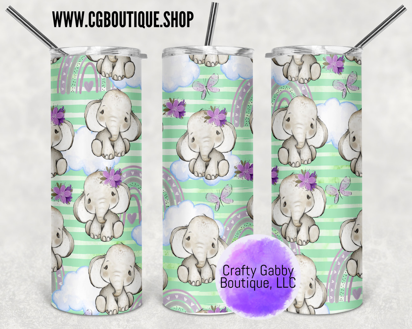 Baby Elephant, 20oz Skinny Tumblers
