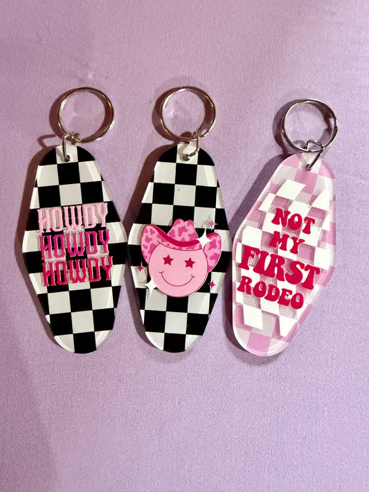 RTS Checkerboard Motel Keychains