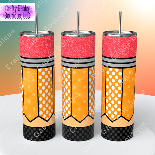 Pencil Tumbler Designs, 20oz Skinny Tumblers