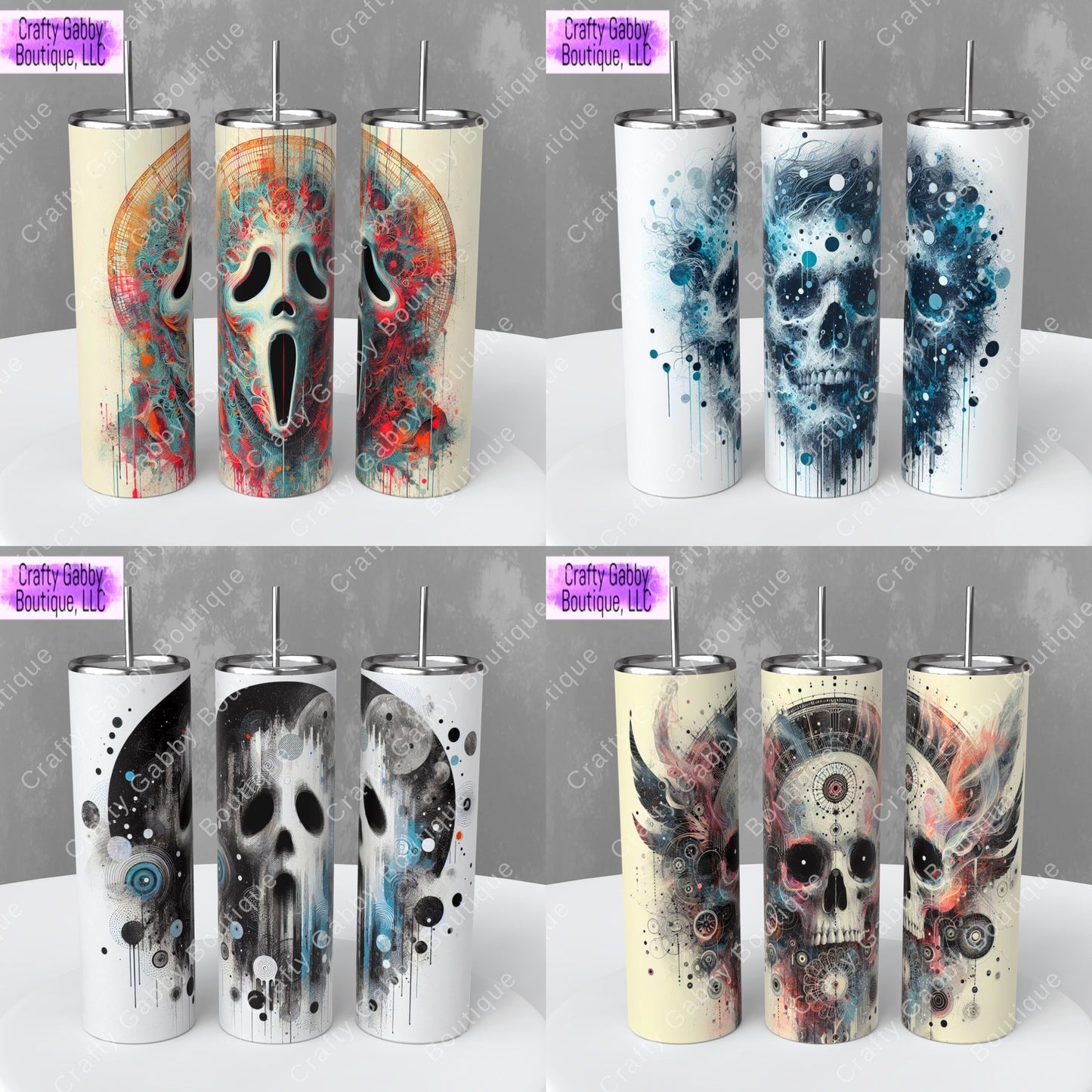 Scary Faces 20oz Tumbler Designs