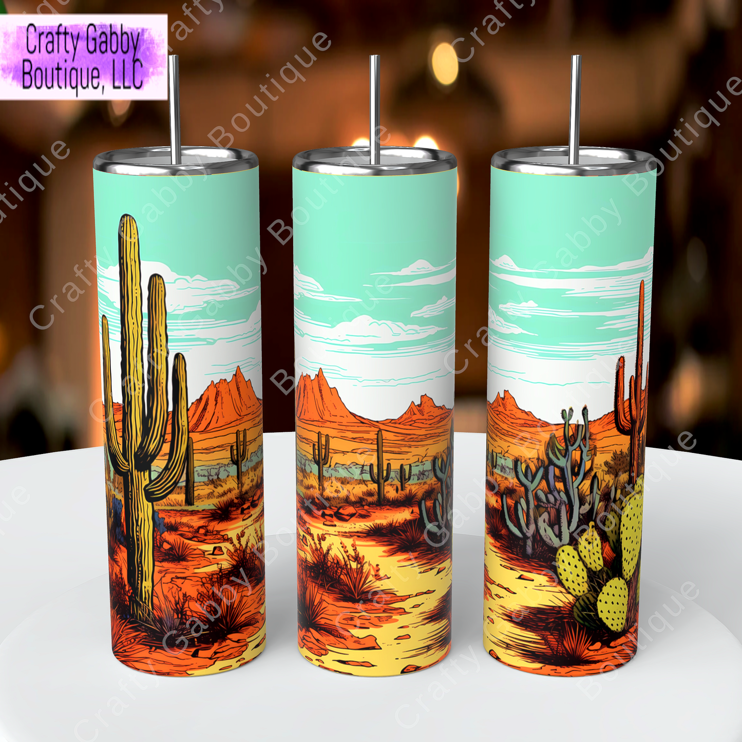 Wild West Cactus 20oz Skinny Tumblers