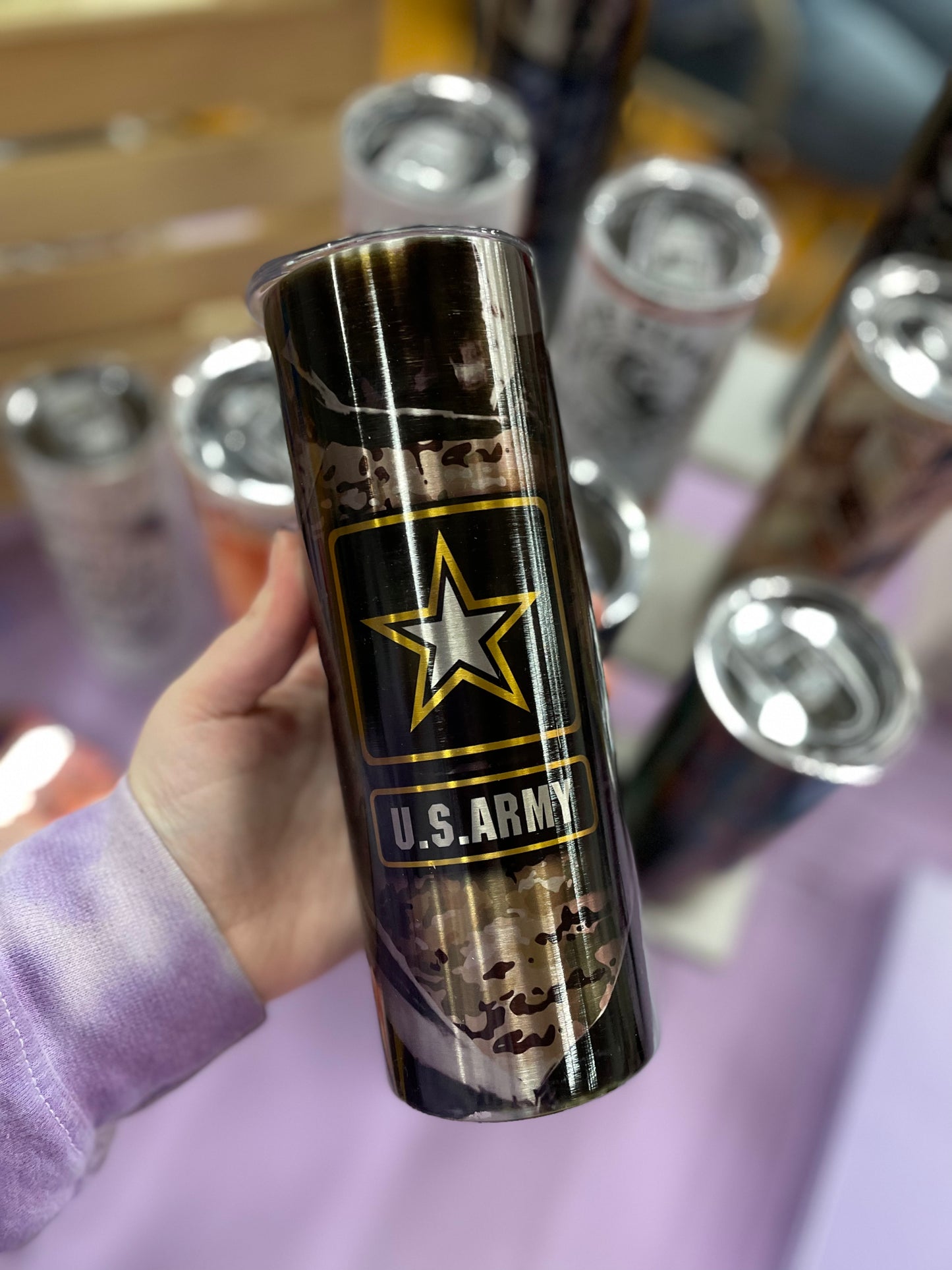 RTS Super Man-Armed Services, 20oz Skinny Tumbler