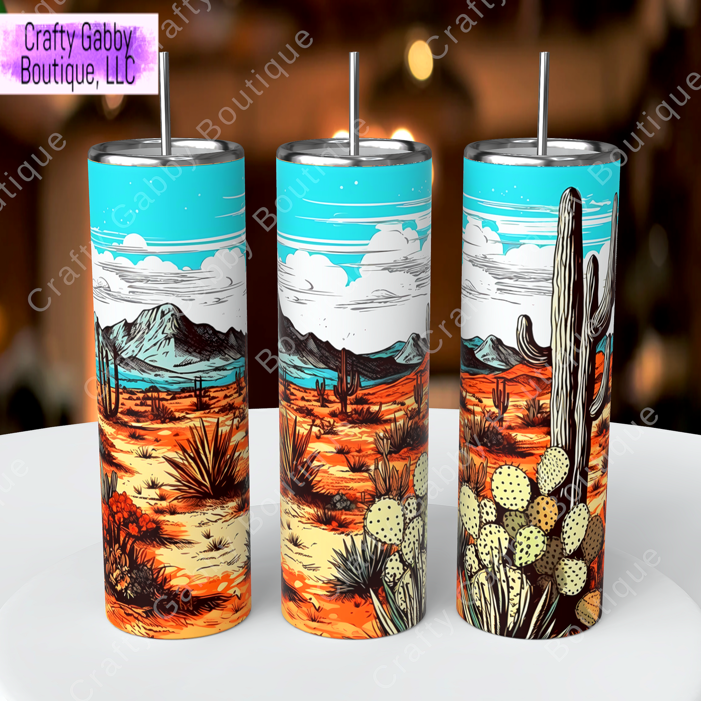 Wild West Cactus 20oz Skinny Tumblers