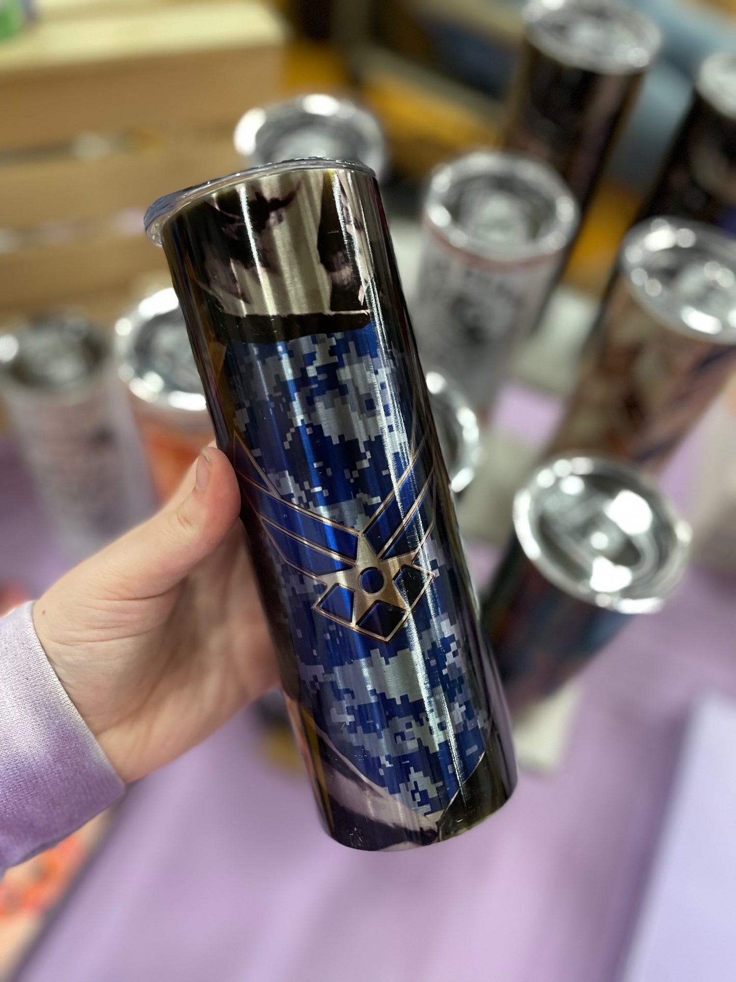 RTS Super Man-Armed Services, 20oz Skinny Tumbler