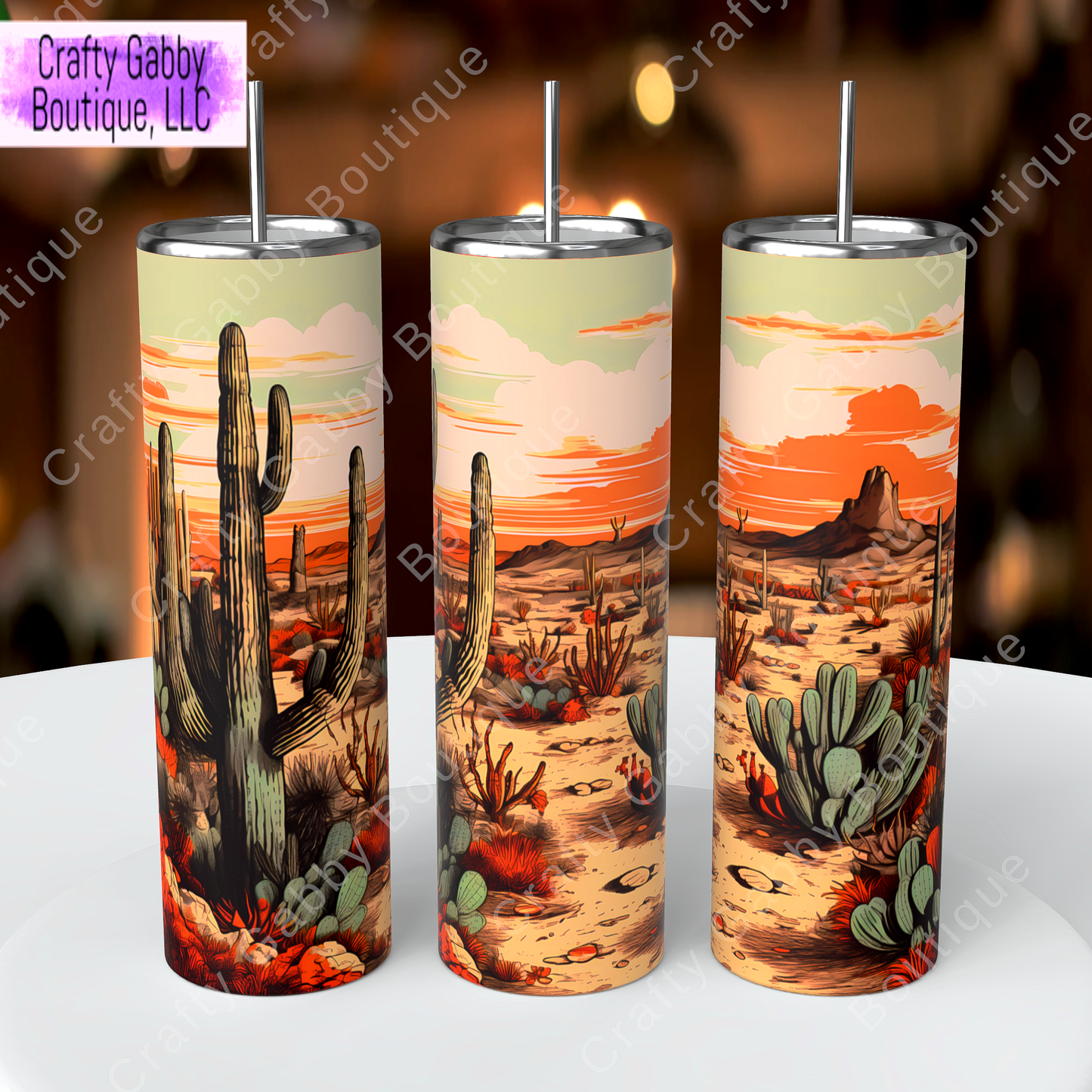 Wild West Cactus 20oz Skinny Tumblers