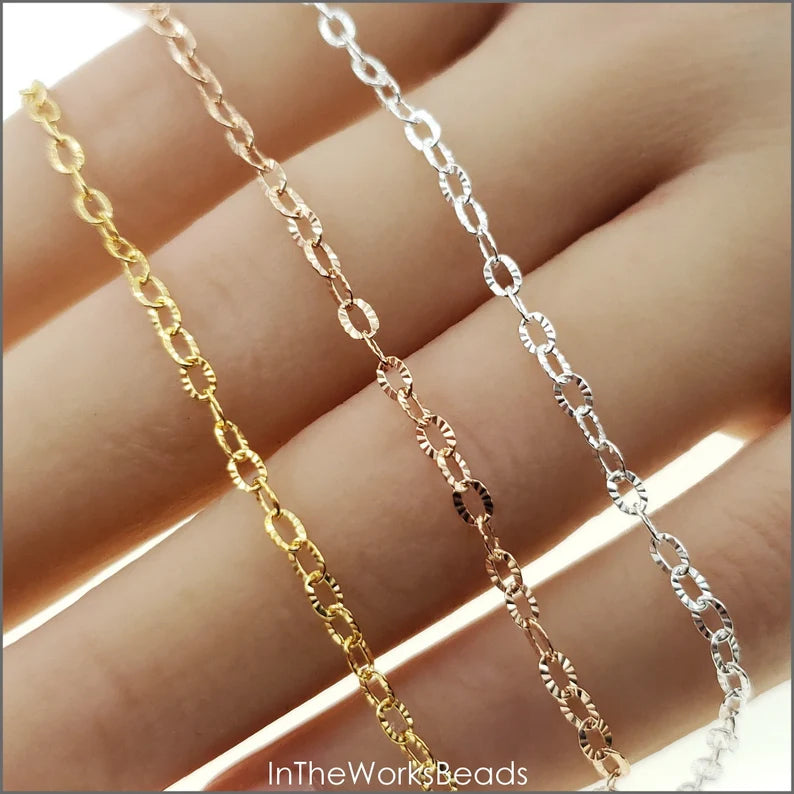 Star Burst Cable Chain. 2.4mm x 3.2mm
