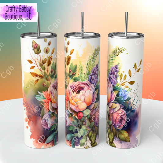 Wedding Bouquet, 20oz Skinny Tumblers