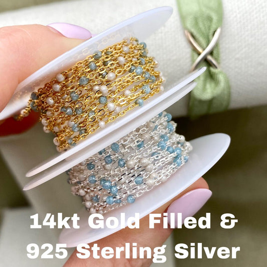 Ice Queen Premium Glitter Blue & White Enamel Chain