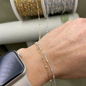Ice Queen Premium Glitter Blue & White Enamel Chain