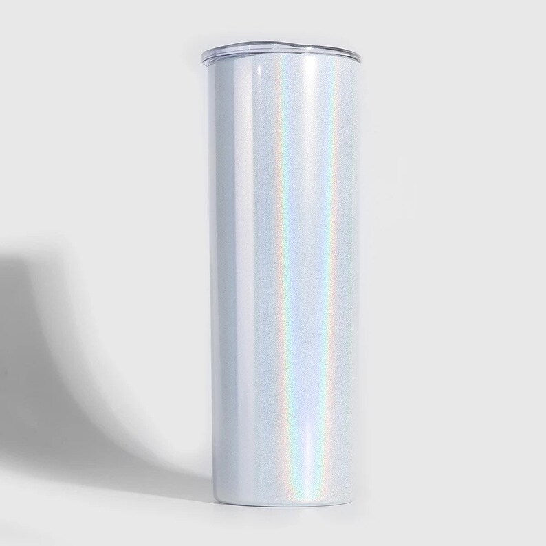 Custom Order 20oz Skinny Tumbler, Holographic Finish.