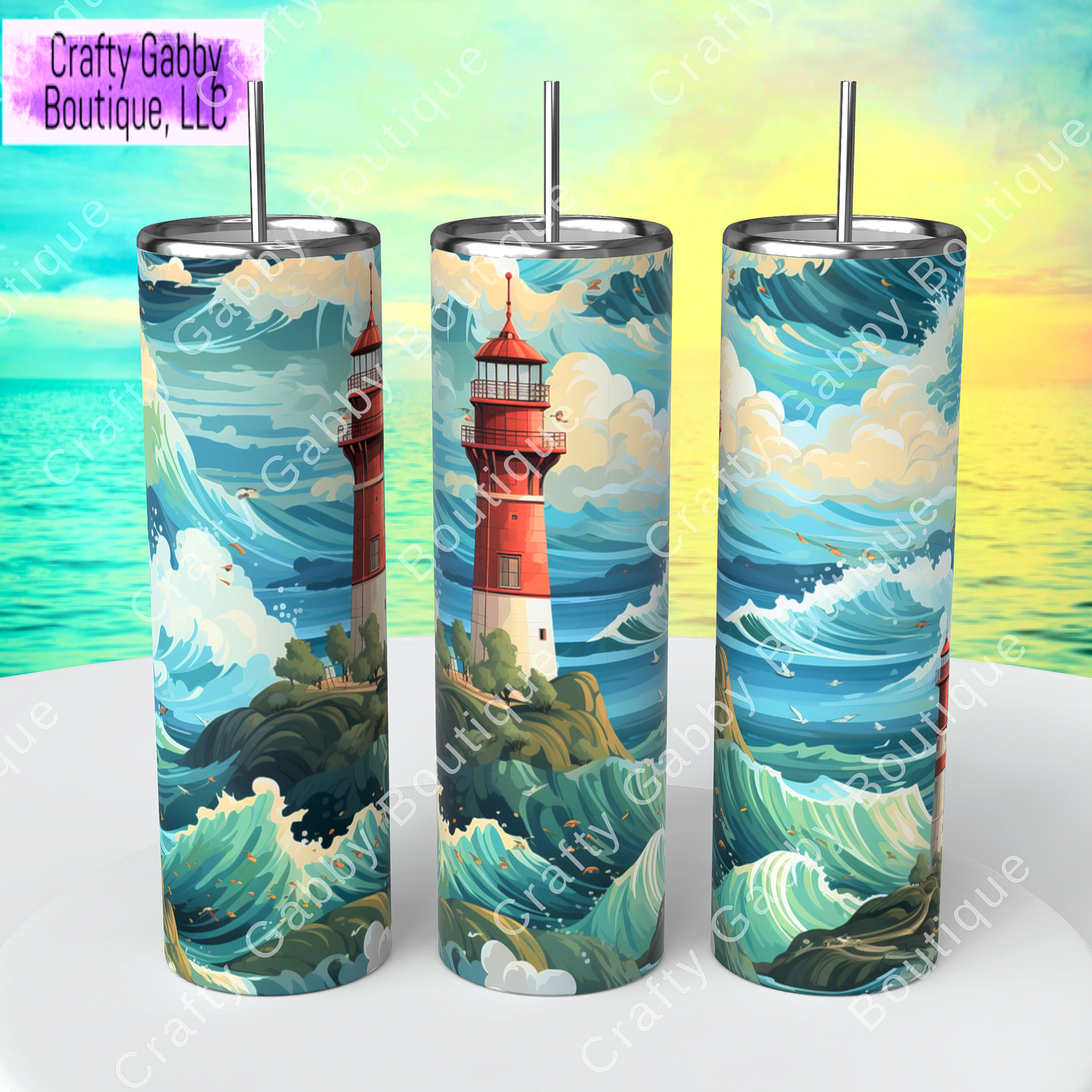 Seaside Designs, 20oz Skinny Tumblers