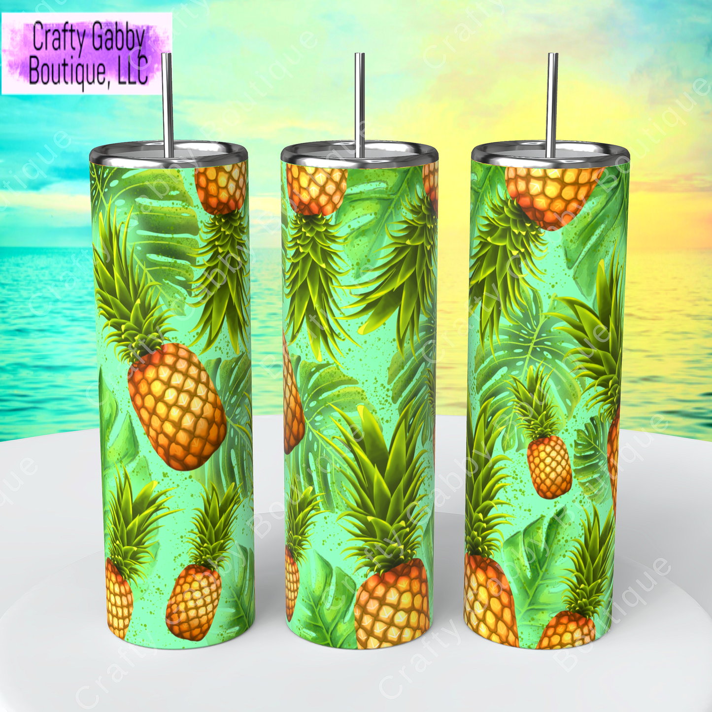 Pineapple, 20oz Skinny Tumbler