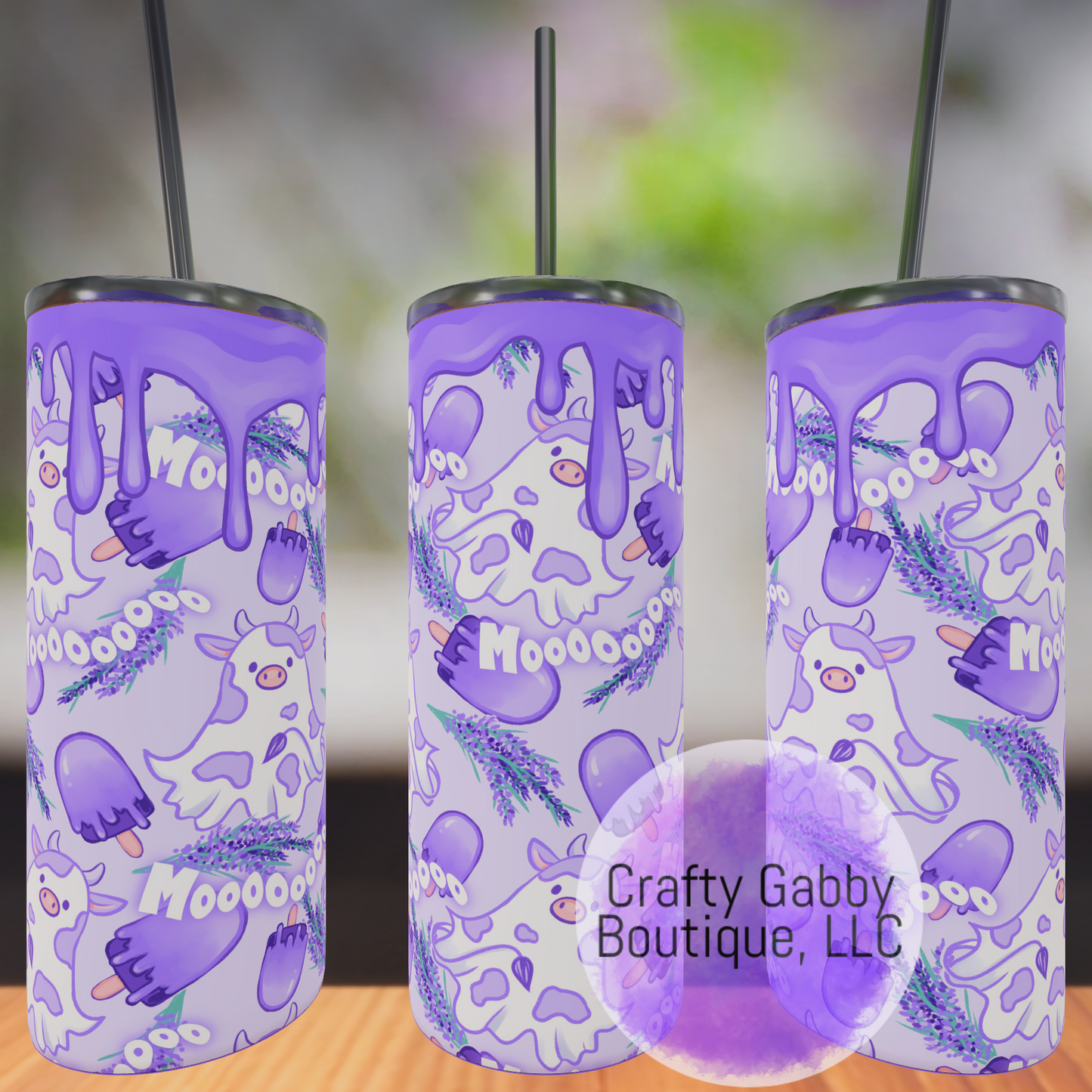 Hex Rejects Boo Cow 20oz Skinny Tumbler Designs