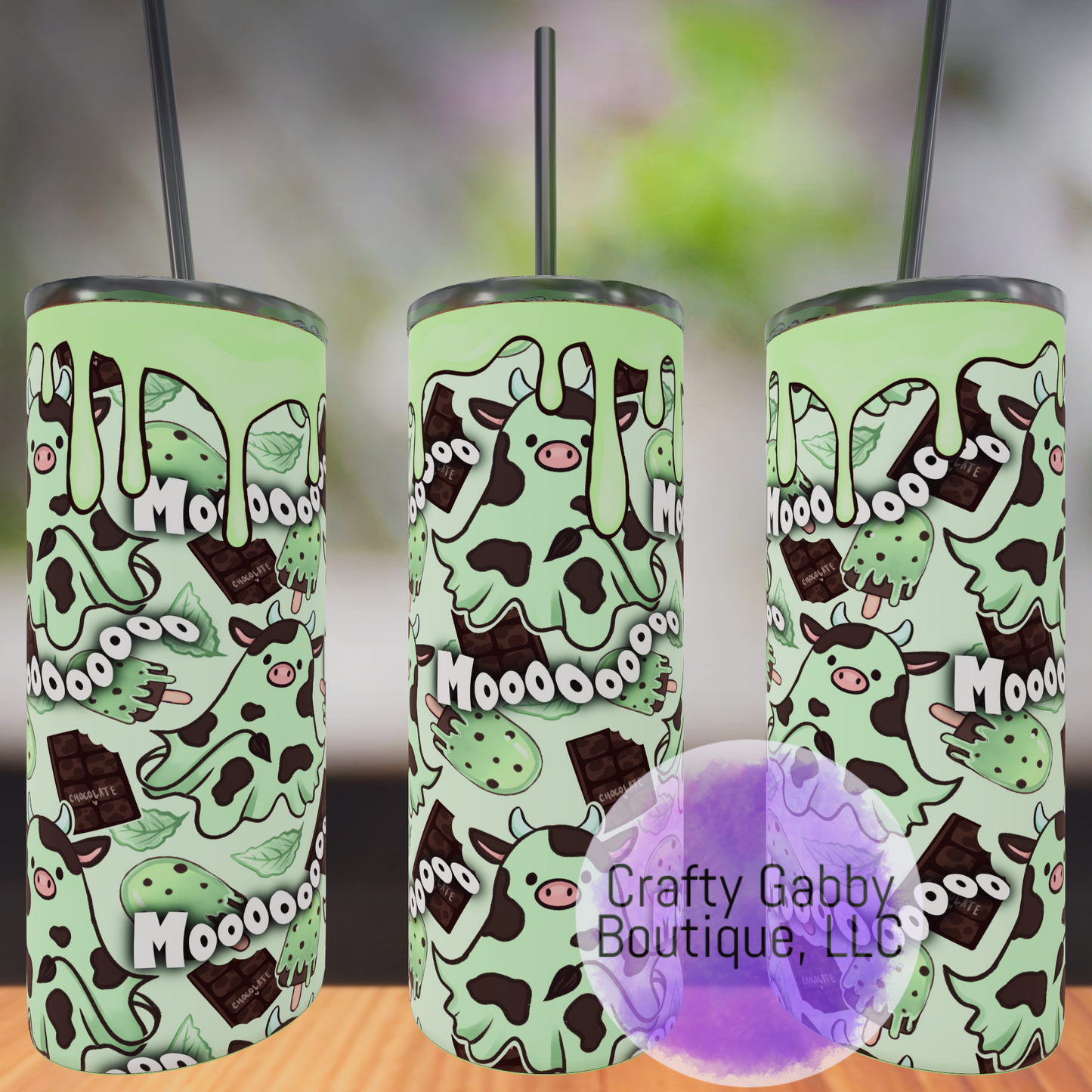 Hex Rejects Boo Cow 20oz Skinny Tumbler Designs