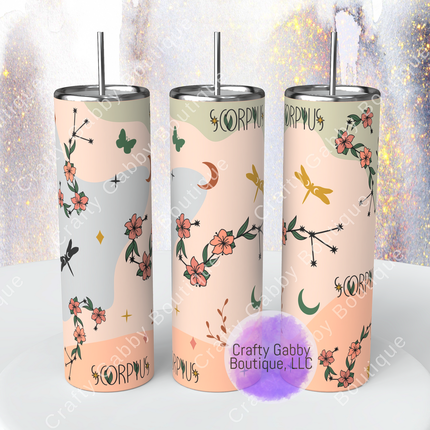 Simple Astrology Constellation Designs, 20oz Skinny Tumbler