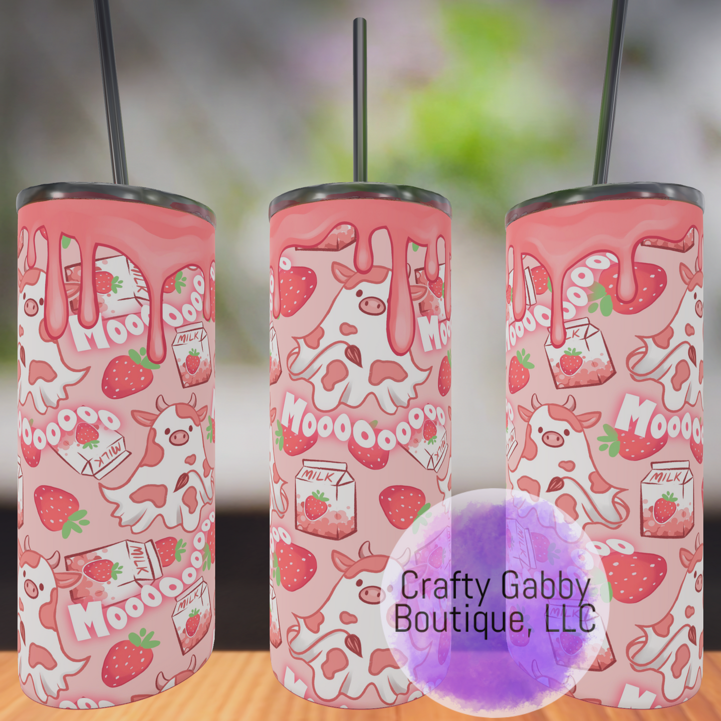 Hex Rejects Boo Cow 20oz Skinny Tumbler Designs