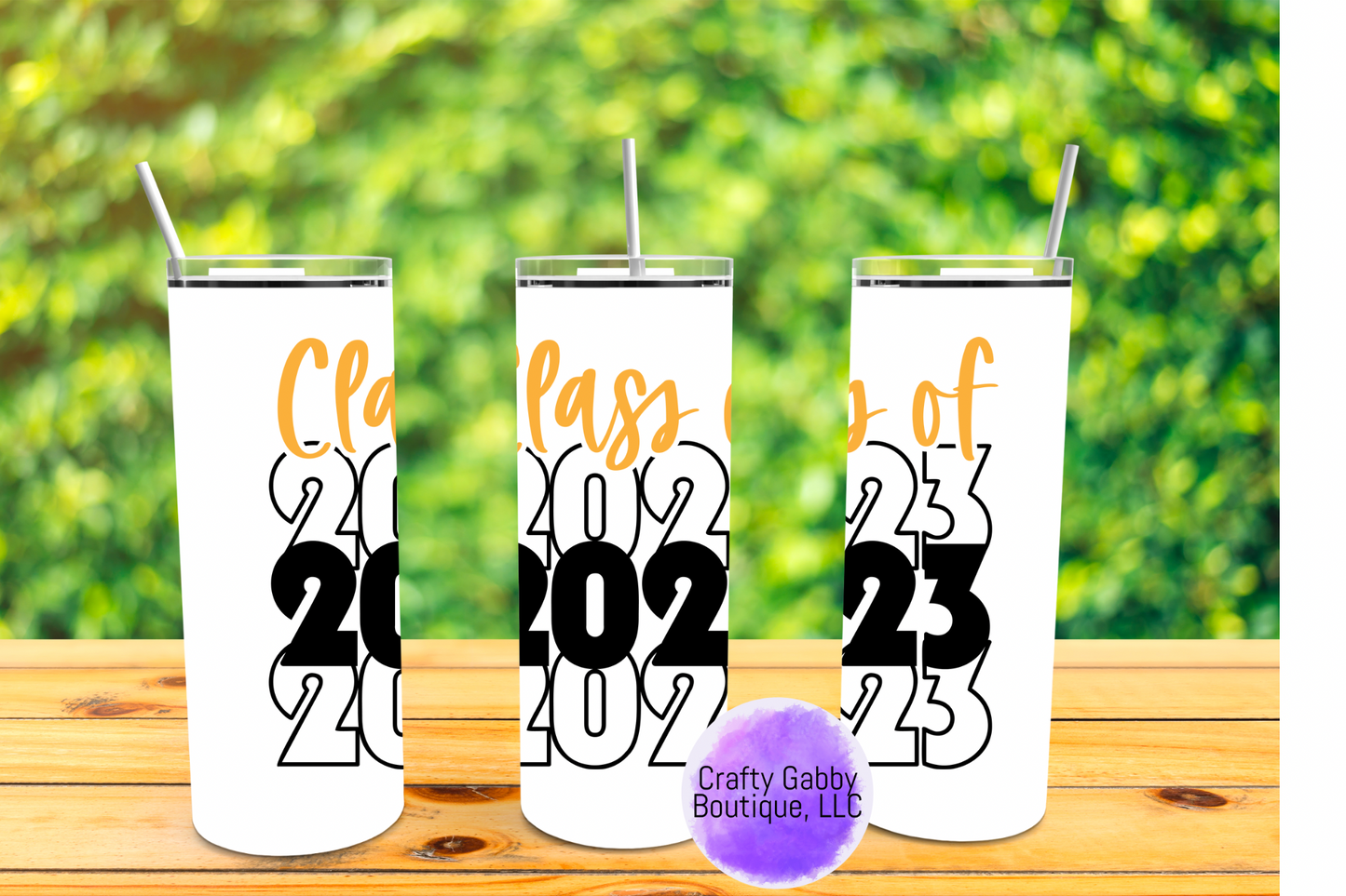 Class of 2023, 20oz Skinny Tumbler