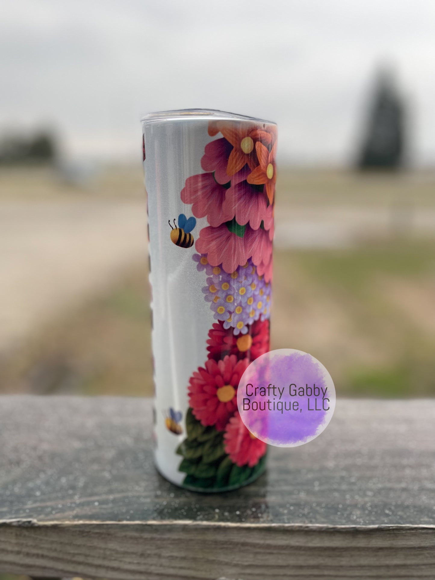 RTS Floral Mama, Holographic 20oz Skinny Tumbler