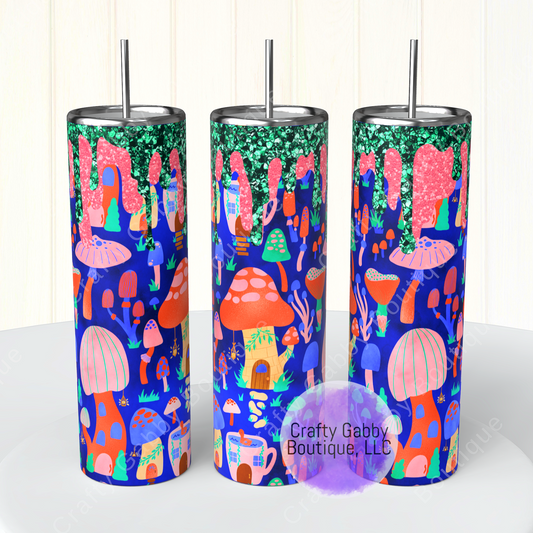 Mushroom Homes, 20oz Skinny Tumbler