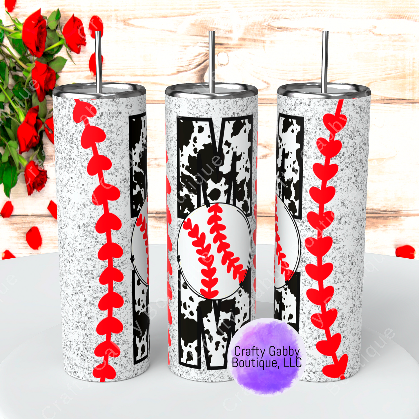 Baseball Mom, 20oz Skinny Tumbler
