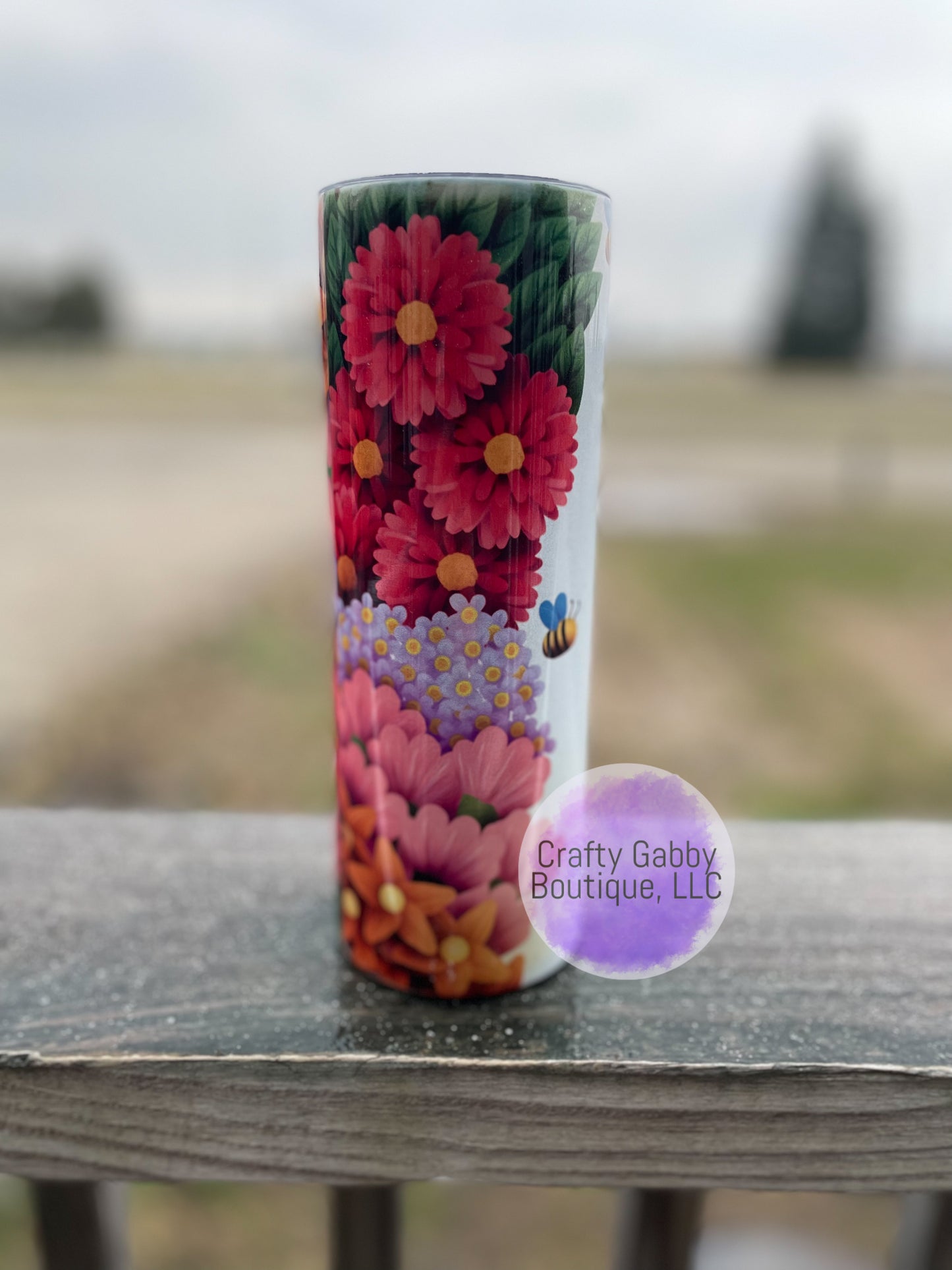 RTS Floral Mama, Holographic 20oz Skinny Tumbler