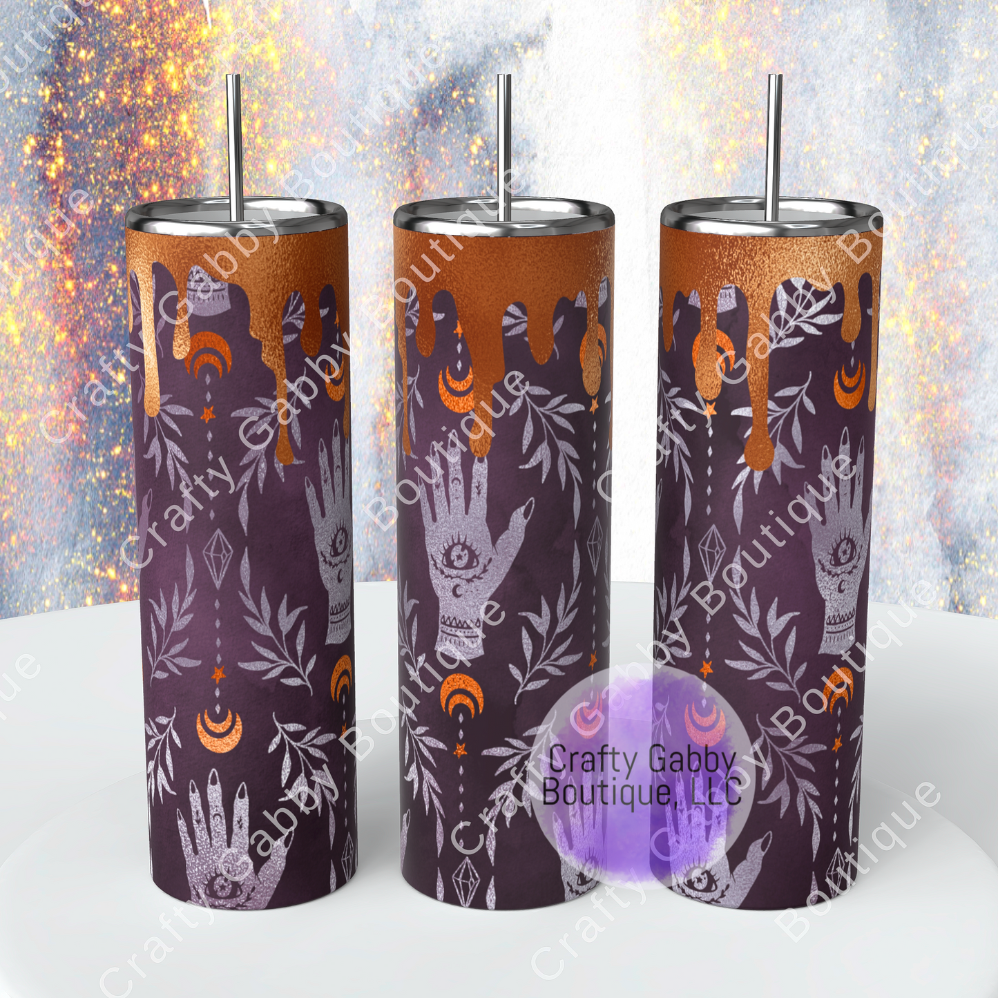 Seeing Hand Drip, 20oz Skinny Tumbler